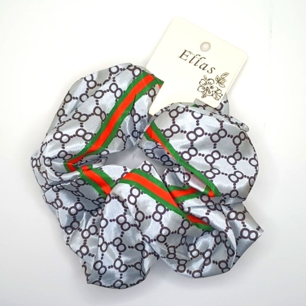 Silver jumbo luxury scrunchie